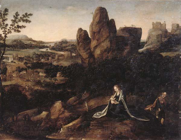 unknow artist A landscape with the rest on the Flight into egypt Spain oil painting art
